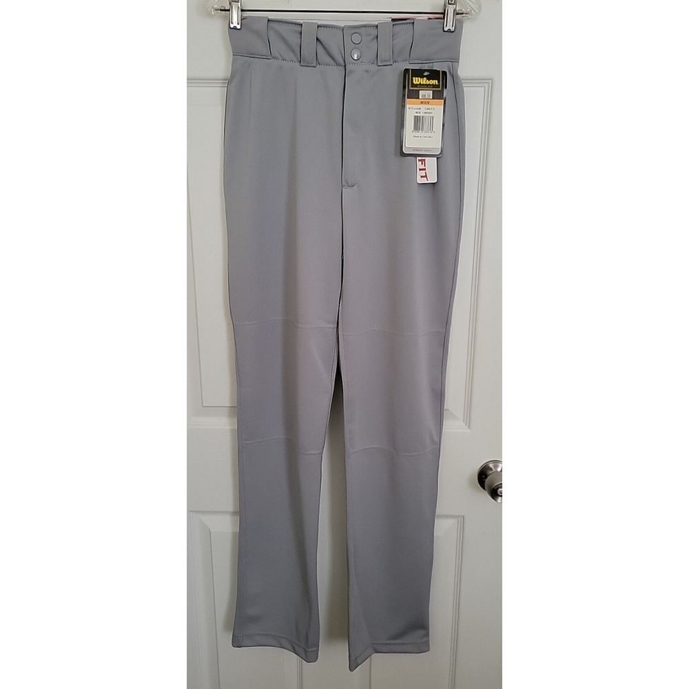 Wilson Youth Baseball Pants Small Gray Fitted New with‎ Tags Softball 28W 33L
